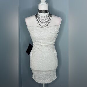 bebe Strapless White Dress